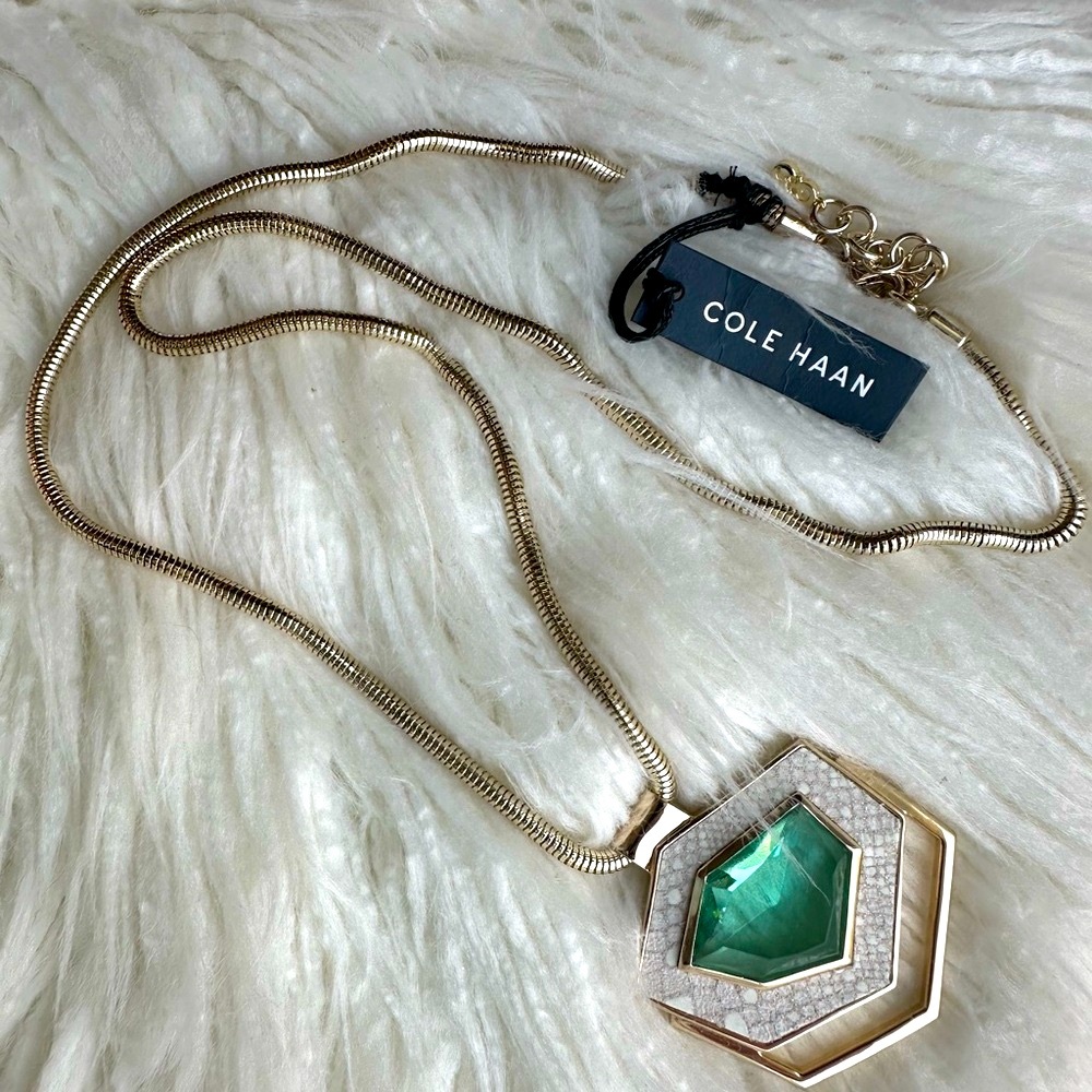 Cole Haan
Geometric Crystal Snake Chain Pendant Necklace
